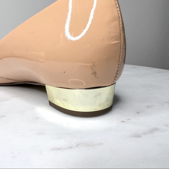 J.Crew Janey Metallic Gold Heel Ballet Flats in Patent Nude. Real Leather. - Picture 14 of 15